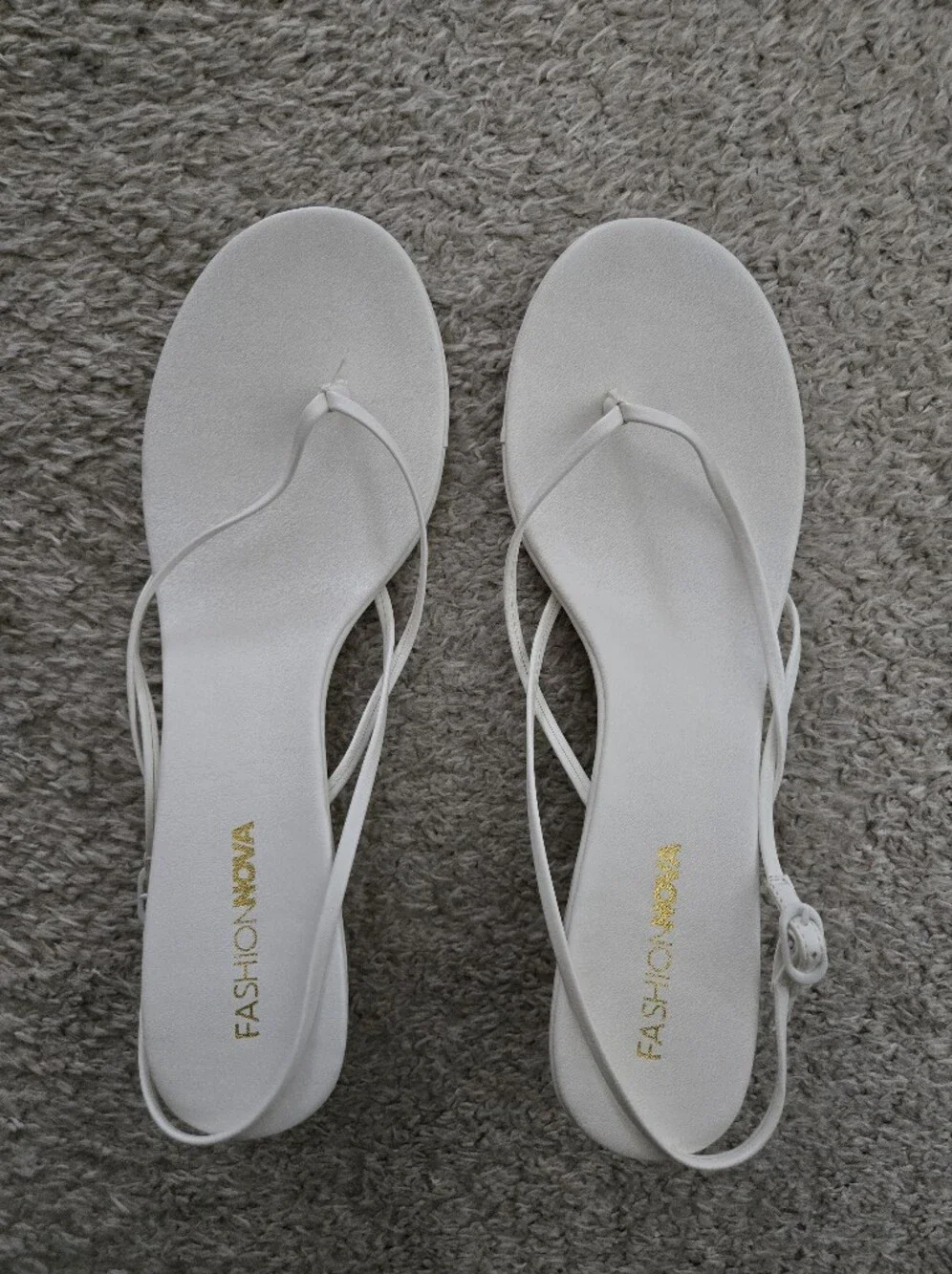 Fashion Nova White Minimalist Strappy Sandals